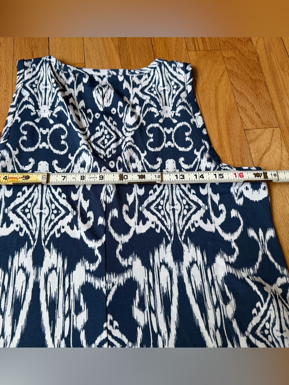 MSK Navy and White Printed Sleeveless Dress - Picture 5 of 7